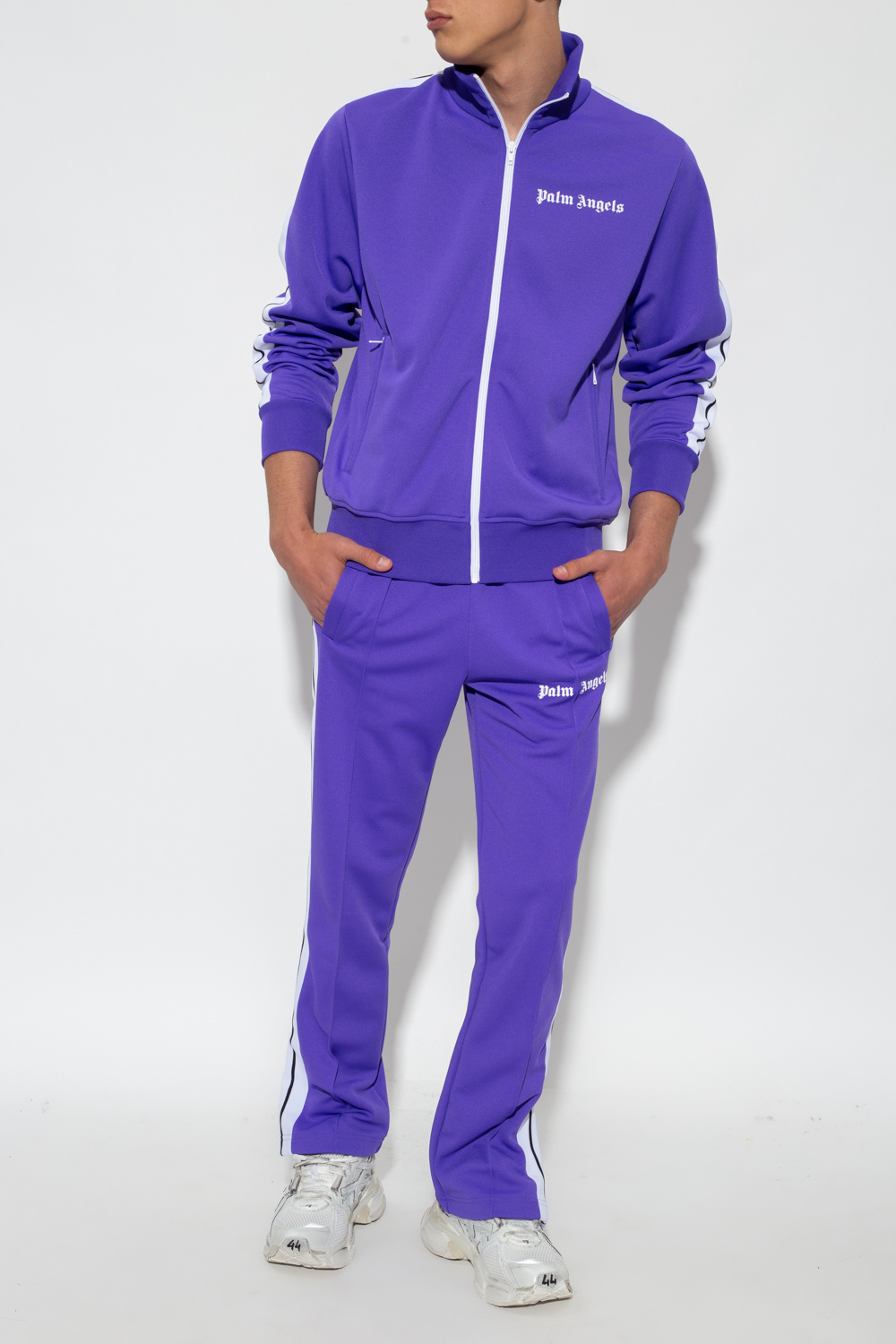 Purple Sweatpants with logo Palm Angels ERMANNO FIRENZE Jacquard